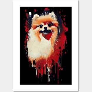 Pomeranian dog Tie Dye art design Posters and Art